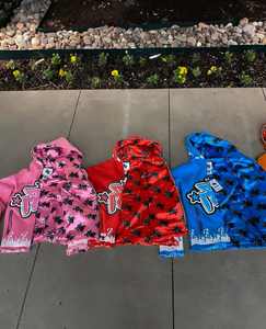 Chándal con cremallera bordado desgastado Pantalones apilados Pantalones de chándal acampanados y conjuntos de Sudadera con capucha chándal acampanado para hombres sudor personalizado - Product Image 1