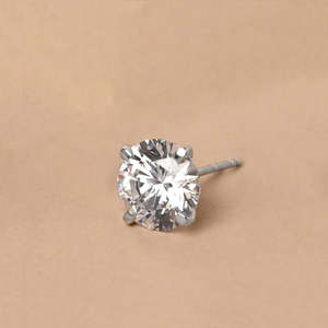 Pendientes de Aro Redondos de Plata de Ley 925 CLARA con Diamante, Pendientes de Aro Modernos en Oro Rosa para Hombre, Regalo para Hombres y Niños - Product Image 3