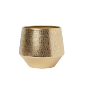 Macetas de metal modernas al por mayor con acabado dorado mate ideal para la decoración de la sala de estar y el vestíbulo Venta caliente - Product Image 1