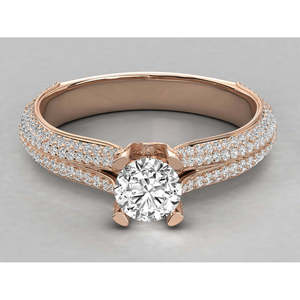 10K Gold Solitaire Ring for Ladies Lab Grown Diamond - Product Image 6