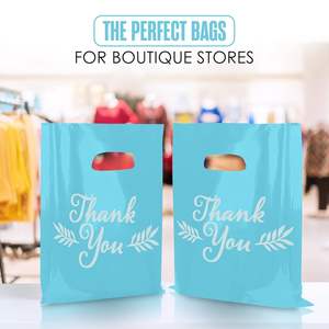 Bolsas de compras de supermercado impresas personalizadas hechas en Vietnam, bolsa de refuerzo lateral de Material HDPE LDPE con asa troquelada, bolsas de regalo de plástico - Product Image 2