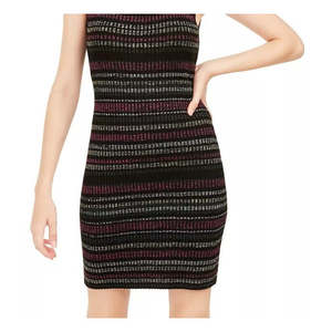 Abito Maglione in Lana Marrone per Ragazze Derek Heart, Taglia XL, con Strisce Metalliche, Design Semplice, Vestito Aderente a Linea A, Lungo, per l'Autunno - Product Image 3