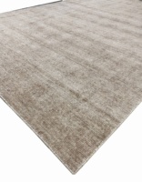 Tapis artisanal de grande taille en laine et soie de bambou, 50% laine, 50% soie de bambou, couleur unie, tissé à la main, style uni, poils moyens