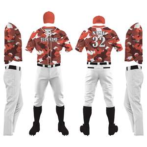 Nouvelle Arrivée Uniforme de Baseball Entièrement Boutonné 100% Polyester pour Adultes Motif Lettres Respirant Séchage Rapide et Évacuation de l'Humidité - Product Image 2
