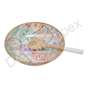 Ensemble de bols de service en bois, résistants au lave-vaisselle, décoratifs, pour nouilles et soupes, accessoires pour la maison, décoration moderne, en bois de manguier - Product Image 2