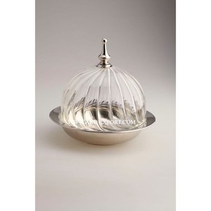 Vente chaude porte-beurre grand plat à beurre en acier inoxydable avec couvercle en verre couvercle supérieur conteneur de gardien de beurre avec couvercle - Product Image 1