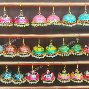 Assorted Lot of Meenakari Earrings Indian Handmade Jewellery Wedding Favor Bridesmaid <strong>Gifts</strong> Mehendi Sangeet Ceremony <strong>Gifts</strong> - Product Image 4