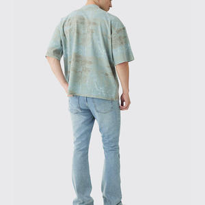 Camiseta de algodón lavado con ácido suave, camiseta Vintage Vibe desgastada para hombres y mujeres, Camiseta holgada para fanáticos de la ropa de calle - Product Image 2