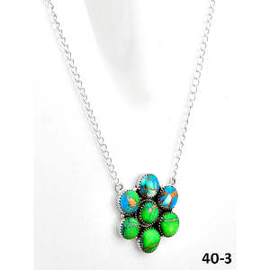 Collier artisanal du sud-ouest, objet culturel de collection, paon et dahlia en argent sterling - Product Image 3