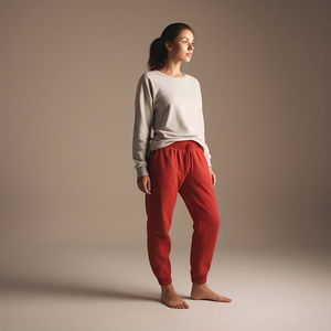 กางเกงวอร์มผ้าฟลีซผ้าฝ้ายสำหรับผู้หญิงกางเกงออกกำลังกายลำลองมีกระดุมเอวสำหรับใส่ออกกำลังกาย - Product Image 5