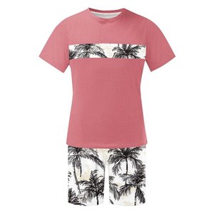 Conjunto Deportivo de Dos Piezas para Mujer, Otoño, Largo, Estilo Tropical Informal, Camiseta y Pantalones Cortos con Bolsillos, 100% Algodón, Antiolor y Antibacteriano - Product Image 3