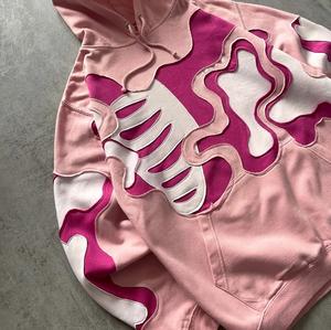 Sudaderas con capucha personalizadas con parche de logotipo bordado de trabajo ropa de calle de gran tamaño sudadera con lavado ácido al por mayor - Product Image 2