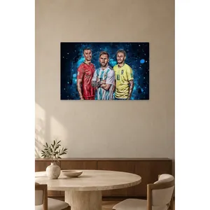 Impresión en Lienzo de Fida Ronaldo, Messi y Neymar en Camisetas de Selecciones Nacionales - Product Image 3