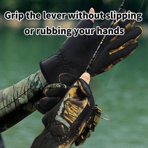 Guantes de Pesca Personalizables con Puño Reforzado Antideslizante de Tela CR de Cuero Resistente al Desgaste, Guantes Deportivos para Exteriores Resistentes a los Arañazos - Product Image 2