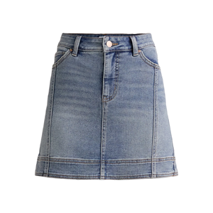 กระโปรงยีนส์ฟอกทรงตรงไซส์มินิของผู้หญิง, ชุดลำลองฤดูร้อนทรงตรงไซส์ใหญ่พิเศษเป็นมิตรกับสิ่งแวดล้อมทันสมัยคุณภาพระดับพรีเมียม - Product Image 4