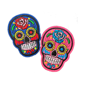 Skelton Personnalisé Sergé Tissu Brodé PVC Chenille Tissé Cuir Imprimé Lingots Patches Tissu Badge Coudre sur Patches - Product Image 2