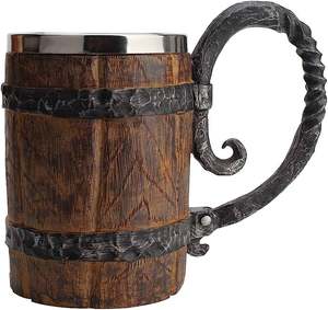 Nueva jarra de cerveza Medieval con acabado Natural, diseño Medieval duradero hecho a mano, jarra de cerveza con mango de Metal de madera para uso en fiestas - Product Image 6