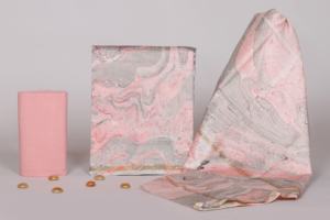 En materiales de vestido de seda chanderi con estampado de mármol de color rosa adecuado para diseñador de vestidos para reventa - Product Image 5