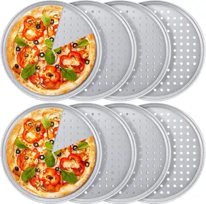 Produsen grosir panci Pizza berlubang panci Pizza aluminium antilengket nampan Pizza Bakeware untuk Oven