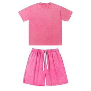 T-shirt et short à manches courtes vintage acide d'été élégants ensembles de 2 pièces pour hommes vêtements de sport respirants évacuant la transpiration - Product Image 2