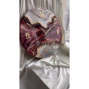 Relojes de pared de resina de gran tamaño hechos a mano con elegantes acabados rústicos, perfectos para entradas y grandes espacios de pared al precio más bajo - Product Image 1