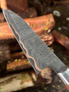 Couteau de Chef Personnalisé Fait Main en Cuivre Damas – Couteau de Cuisine pour Cuisson, Barbecue, Cadeau de Déménagement, Anniversaire pour Lui, Papa, Hommes - Product Image 6