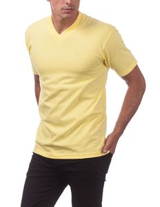 Chemises à col en V pour hommes Vente en gros T-shirt à col en V imprimé de logo personnalisé T-shirts pour hommes 100% coton uni - Product Image 3