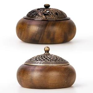 Quemador Bakhoor de madera y Metal de lujo, quemador de incienso árabe antiguo hecho a mano para decoración del hogar y regalo - Product Image 6