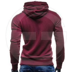 Sudadera con capucha informal de hombre personalizada con característica impermeable Sudadera con capucha color entero logotipo impreso en blanco con cordón - Product Image 2