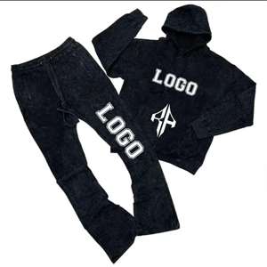 ชุดวอร์มผ้าคอตตอนพิมพ์ลายสกรีนทำจากผ้าไหมแอตแลนติควัสดุผ้าฝ้าย100% สีพื้นคุณภาพสูงสำหรับทุกเพศ - Product Image 2