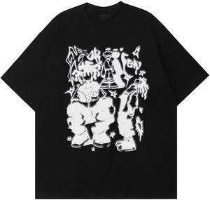 ผู้ผลิตเสื้อยืด เสื้อยืดคอตตอนแขนสั้นพิมพ์ลายตัวอักษรเก๋ไก๋สำหรับผู้ชายและผู้หญิง สไตล์สตรีทแวร์ - Product Image 1