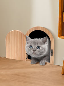 Porte pour animaux <span class=keywords><strong>de</strong></span> compagnie en bois massif américaine pour chats et chiens, permettant une entrée et une sortie libres, porte à clapet pour chat - Product Image 6