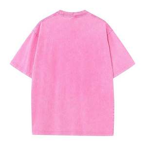 T-shirt en coton épais délavé à l'acide avec manches courtes à col rond classique et design vintage délavé pour des tenues Streetwear décontractées - Product Image 5