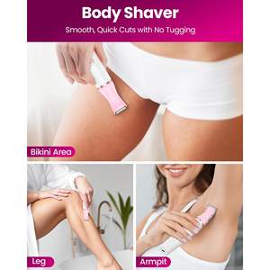 Tondeuse corporelle pour femme, usage humide et sec, chargement USB-C, avec 4 têtes, pour le corps, le bikini, le visage, les sourcils, le nez et les oreilles - Product Image 5