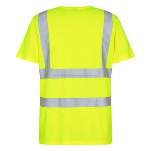 Camisetas de Trabajo Reflectantes de Verano para Hombre 2025, Personalizadas, Tejidas, con Cinta Reflectante de Seguridad, OEM - Product Image 2