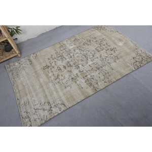 Tapis Vintage en Laine Beige Noir Patchwork Design 3.7X6.2 ft Rectangle pour Entrée Salon pour Adolescents 10mm Épaisseur Latex - Product Image 2