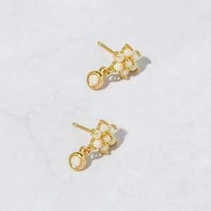 Opal <b>Stud</b> Earrings <b>Small</b> Dainty Minimalist White Opal Jewelry October Birthstone Gift For Her Elegant <b>Studs</b> - Product Image 3