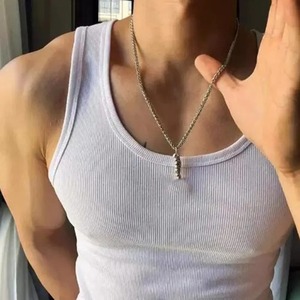 Plus Size Summer Men <b>Vest</b> Sports Slim Elastic Solid Color Sleeveless Tank Top Sweat Absorption Fitness Gym Streetwear Tee - Product Image 2