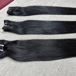 Venta al por mayor Arrow Exim - Paquete de 3 mechones de cabello indio virgen Remy liso de grado 12A, con doble trama a máquina y sin enredos para tejido capilar - Product Image 6