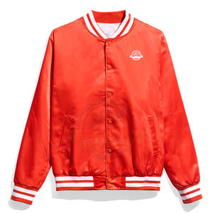 Chaqueta Letterman de Satén de Alta Calidad para Hombre, Cortavientos, Cuello Alto, Estilo Urbano, Personalizable para Invierno, Mejor Precio al por Mayor - Product Image 1