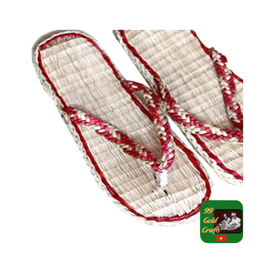 Pantoufles élégantes en jonc de mer faites à la main avec semelle intérieure en coton, pantoufles respirantes en jonc de mer pour un confort intérieur et extérieur, offre attrayante - Product Image 1