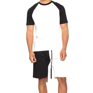 Ensemble décontracté pour homme de haute qualité, deux pièces, t-shirt à manches courtes et short, respirant, imprimé animal, été, 100% polyester/coton - Product Image 4