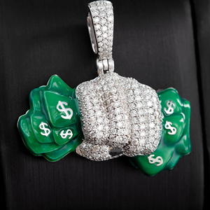 Collier pendentif en alliage de diamant personnalisé de luxe pour hommes et femmes, personnalisé, glacé, plaqué or brillant, hip-hop, cadeau, chaîne - Product Image 3