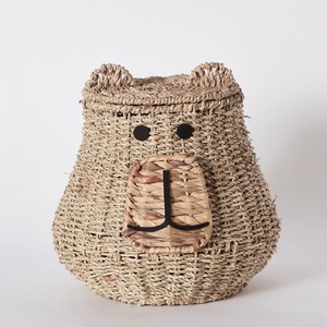 Natural seagrass basket with conical lid baby kid cabinet storage container woven sea grass baskets - Product Image 4