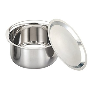 Marmite en métal Forme ronde Faite à la main Designer Vente en gros Marmite alimentaire Polie brillante En gros Casserole en acier inoxydable - Product Image 1