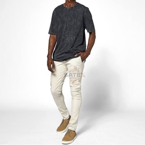 Breathable High Street Custom Logo Regular Fit Acid Wash T-shirt Men Vintage 100% Cotton Sale OEM Service - Product Image 5