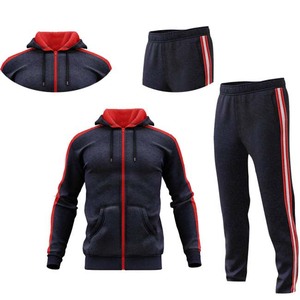 Venta mejor venta al por mayor de chándales de buena calidad ropa deportiva chándales de algodón polar cremallera Sudadera con capucha y pantalones conjuntos - Product Image 5