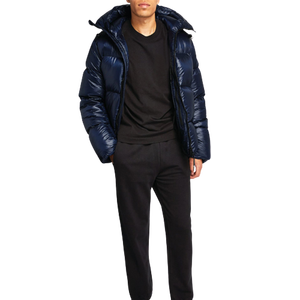 เสื้อแจ็คเก็ตพัฟเฟอร์ผู้ชายแบบยาวสั่งทำพิเศษสำหรับฤดูหนาว มีฮู้ด กันน้ำ ปิดด้วยซิป ขายดีที่สุด - Product Image 5