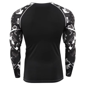 2025 hommes Spandex Rash Guard sublimé Compression chemise Gym Fitness plongée Surf MMA BJJ hauts d'entraînement - Product Image 3
