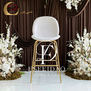 Modernos y Duraderos Taburetes de Bar con Estructura de Acero Inoxidable y Tapicería de Terciopelo Blanco, para Hogar, Bar, Comedor, Exterior y Uso en Hoteles - Product Image 3